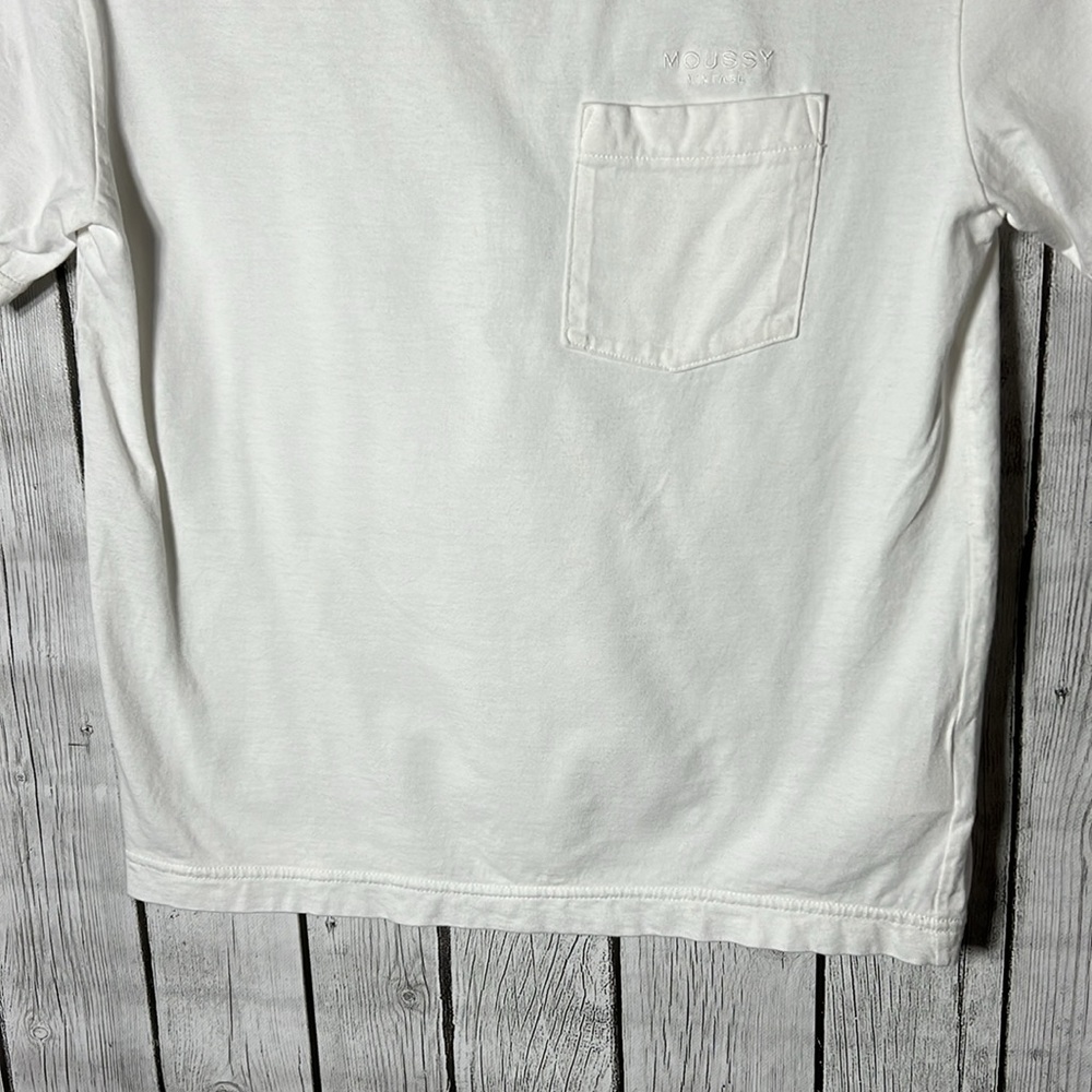 Moussy Basic White Tee Size Small - image 5